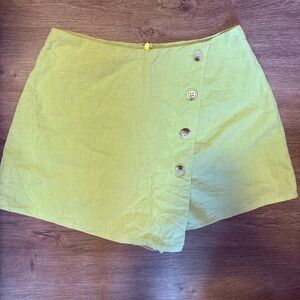 Women's Green Button-Front Skort